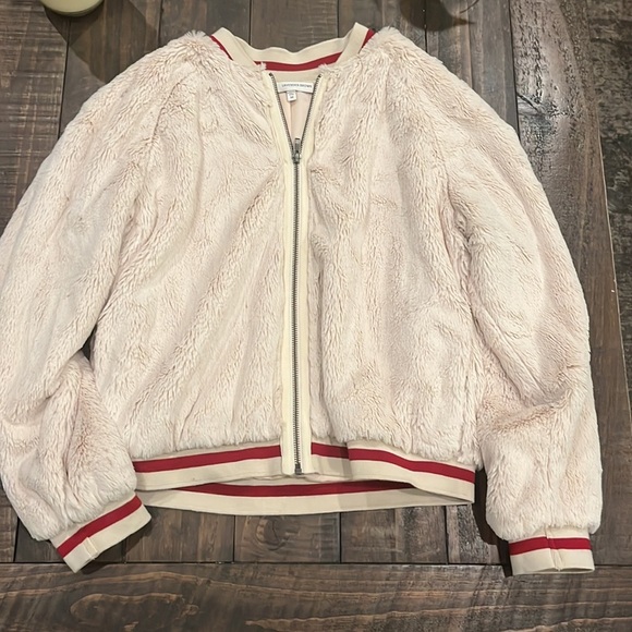 Lavender Brown fur Bomber Jacket/Like New - Picture 2 of 16